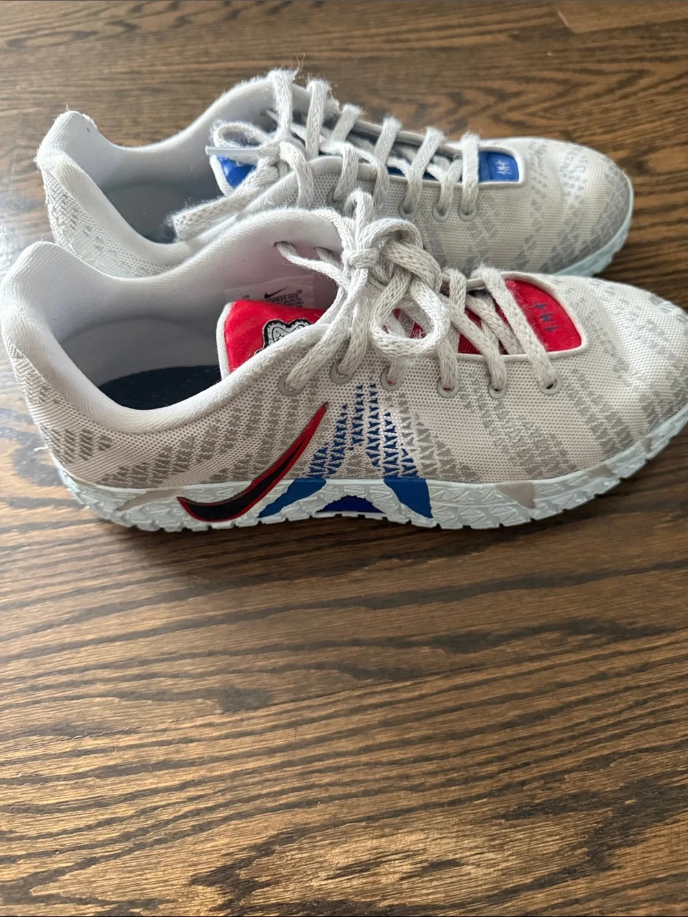 Nike JA 3SE White Kids Sneakers with Blue and Red Accents